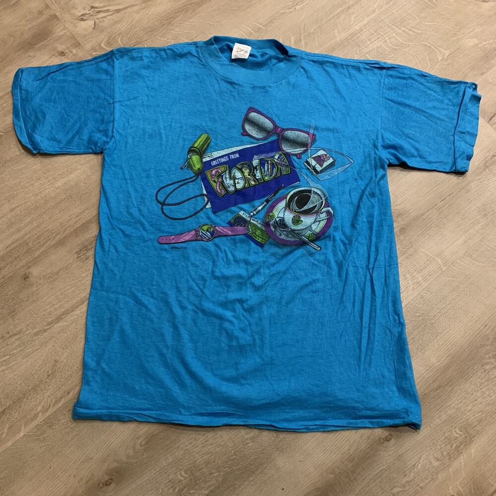 Vintage 90's Greetings From Florida Vacation Tourist T-Shirt Men's XL Souvenir
